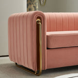 English Elm Contemporary Velvet Sofa Couch 84.25''W For Living Room, Pink