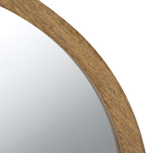 English Elm 19.5" Round Iron Wall Mirror with Rope Strap Hanger for Bathroom or Entryway W2078124340