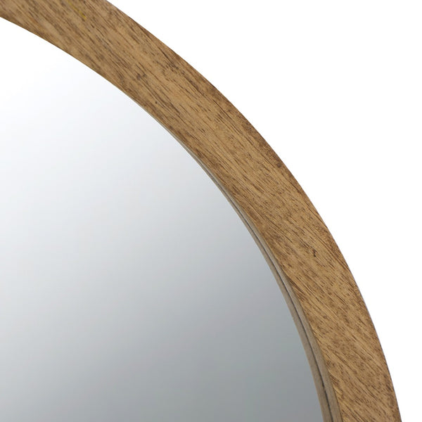 English Elm 19.5" Round Iron Wall Mirror with Rope Strap Hanger for Bathroom or Entryway W2078124340