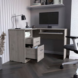 Bradford L-Shaped Desk with Keyboard Shelf in Light Gray Finish