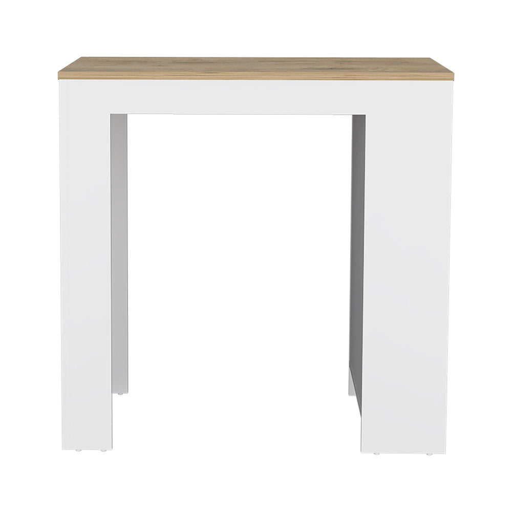 English Elm Kitchen Island Doyle - Compact Storage Solution With White & Light Oak Finish For Small Spaces B092123132