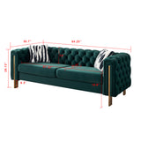 English Elm Chesterfield Modern Tufted Velvet Living Room Sofa, 84.25''W Couch,Green