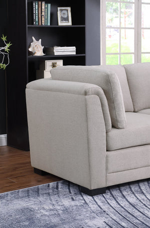 English Elm Kristin Low Profile Linen Loveseat with Pocket Coil Support for Modern Living Rooms B061S00232