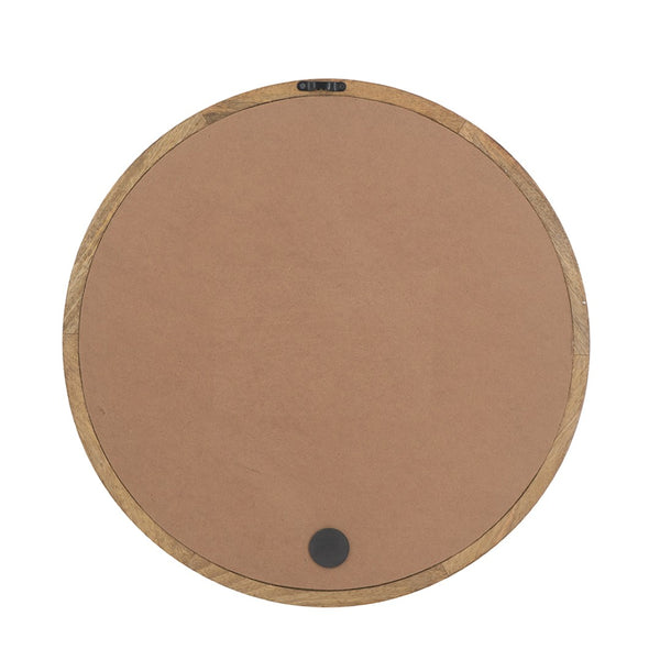 English Elm 19.5" Round Iron Wall Mirror with Rope Strap Hanger for Bathroom or Entryway W2078124340