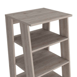 English Elm Linen Cabinet Jenne – Stylish Light Gray Storage With 4 Open Shelves For Modern Bathrooms & More B092122960