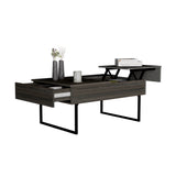 English Elm Lift Top Coffee Table 2 Dazza, One Drawer, Espresso / Onyx Finish