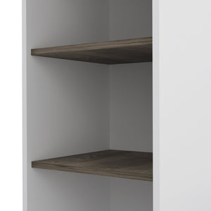 English Elm Kitchen Cart Kamizaze - Mobile Storage With Two Shelves, Four Casters & Three Side Shelves, White/Brown B092122963