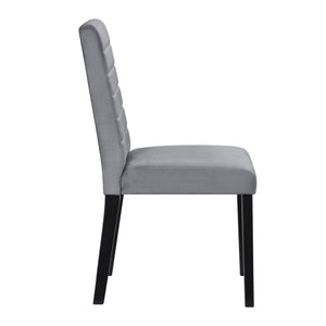 English Elm Gray Velvet Upholstered Side Chairs Set of 2 – Modern Grey Contoured Seats, Black Ash Veneer Legs, Casual Dining Comfort B011125791