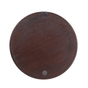English Elm 19.5" Round Iron Wall Mirror with Rope Strap Hanger for Bathroom or Entryway Brown W2078124339