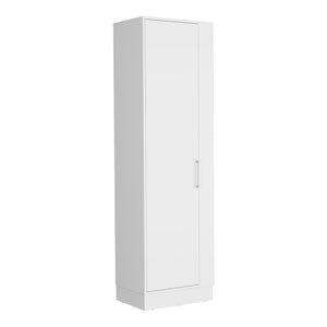 English Elm Storage Cabinet Manika: Stylish White Organizer With Single Door & Versatile Shelves For Any Room B092123124-GIGA