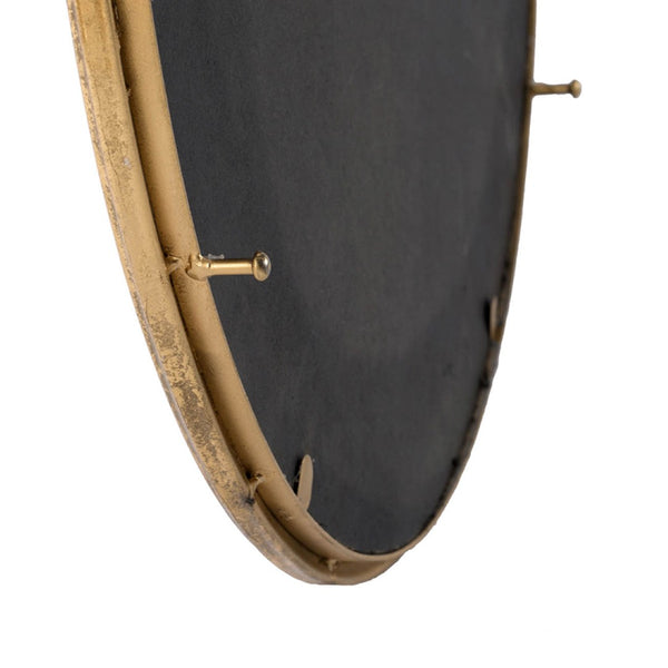 English Elm 22" Gold Iron Frame Circular Wall Mirror Slim Accent Piece for Entryway or Office W2078124345