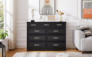 English Elm Bedroom 9-Drawer Long Dresser with Antique Handles - Spacious Wood Chest for Hallway, Kids Room, Entryway Black W1162141860