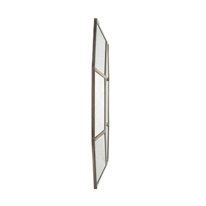 English Elm 40" Octagon Wall Mirror Distressed Silver Mdf Frame Mid-century Modern Living Room W2078124350