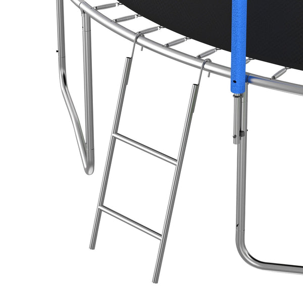 English Elm 14ft Backyard Trampoline Galvanized Steel Frame with Slide Swing Basketball Hoop W285S00023