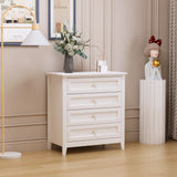 Hearth and Haven Solid Wood Spray-Painted Drawer Dresser Bar, Buffet Tableware Cabinet Lockers Buffet Server Console Table Lockers, Retro Round Handle, Applicable To The Dining Room, Living Room, Kitchen Corridor, White W679103301