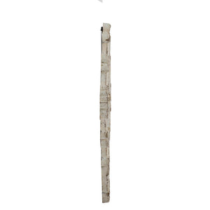 English Elm 30" Diamond Scrollwork Wall Mirror Distressed White Wood Frame Vintage Entryway Accent W2078124361