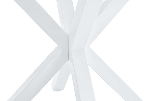 English Elm 42.1"white Round Pedestal Dining Table Seats Six Mid-century Mdf Top Cross Base W234122455