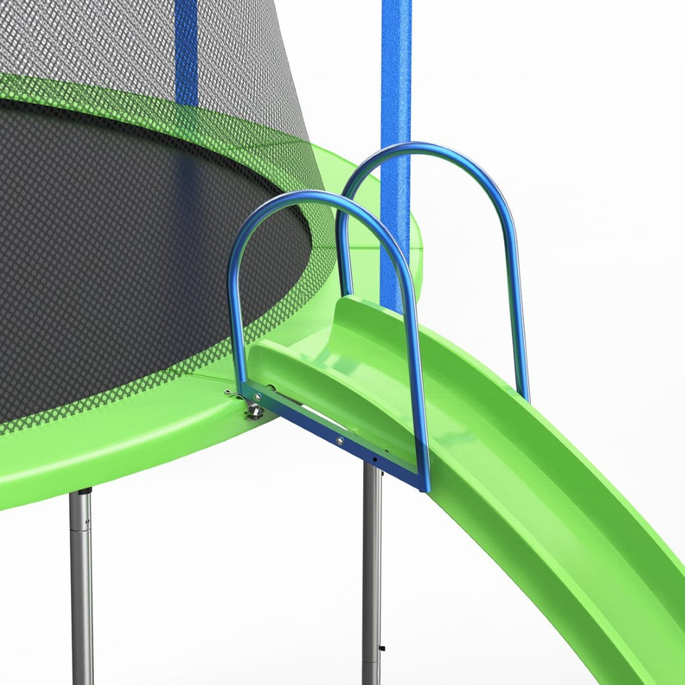English Elm 12ft Backyard Trampoline with Slide Swings Basketball Hoop and Safety Enclosure Net W285S00022