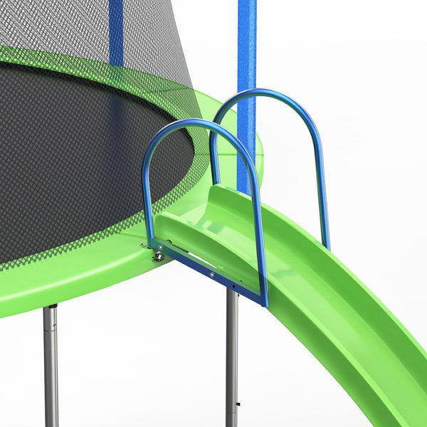 English Elm 12ft Backyard Trampoline with Slide Swings Basketball Hoop and Safety Enclosure Net W285S00019