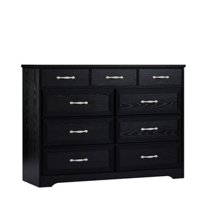 Hearth and Haven Nathaniel 9-Drawer Long Dresser with Antique Handles, Black W1162116815