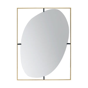 English Elm 29.5" Round Wall Mirror Black Iron Frame Rope Strap Industrial Minimalist Bathroom Decor W2078124325