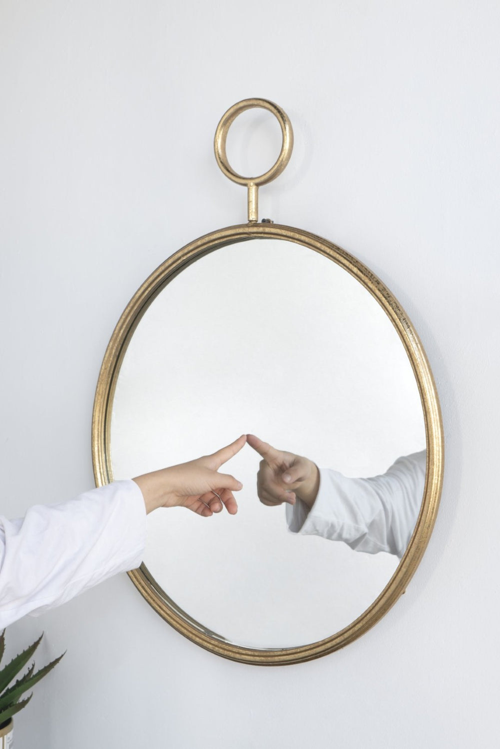 English Elm 26" X 32" Gold Iron Frame Portrait Wall Mirror Sculptural Accent for Entryway W2078124344