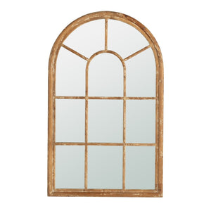 English Elm 34x54.3" Arched Wall Mirror Solid Fir Wood Whitewash Frame Farmhouse Entryway Decor W2078124336