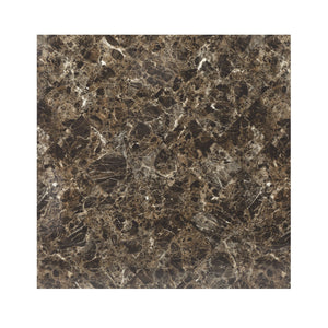 English Elm Black Tempe 5pc Dining Set with Faux Marble Top and Brown Faux Leather Chairs for Small Spaces Black 48.5 L x 43 W x 4 H B011S00460