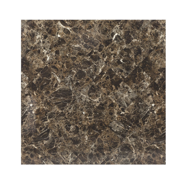 English Elm Counter Counter Height Table with Faux Marble Top, Black Metal Frame 40"x40" Transitional Dining Accent Piece B011125866