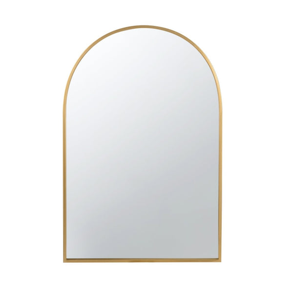 English Elm 24" X 36" Arched Iron Frame Wall Mirror Gold Finish Vanity Bedroom Entryway Accent W2078124337