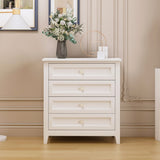 Hearth and Haven Solid Wood Spray-Painted Drawer Dresser Bar, Buffet Tableware Cabinet Lockers Buffet Server Console Table Lockers, Retro Round Handle, Applicable To The Dining Room, Living Room, Kitchen Corridor, White W679103301