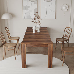 English Elm Multifunctional Extendable Console Table Up to 118.5" — Durable MDF Chipboard, Space-Saving Design W331106545