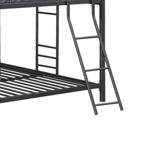 English Elm Furniture Triple Bunk Bed - Space-Saving Full-Size Metal Design In Sleek Black For Modern Living W311S00052