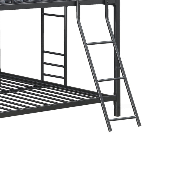 English Elm Furniture Triple Bunk Bed - Space-Saving Full-Size Metal Design In Sleek Black For Modern Living W311S00052