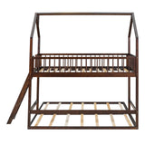 Hearth and Haven Sophiagra Twin over Twin House Bunk Bed with Extending Trundle and Ladder, Espresso