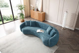 English Elm 102'' Boucle Sofa Modern Sectional Half Moon Leisure Couch Curved Sofa Teddy Fleece Velet Blue