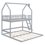 Sophiagra Twin over Twin House Bunk Bed with Extending Trundle and Ladder