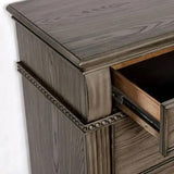 English Elm Gray Color Nightstand Bedroom 1 Piece Nightstand Solid Wood Satin Knickel Knobs and Pulls