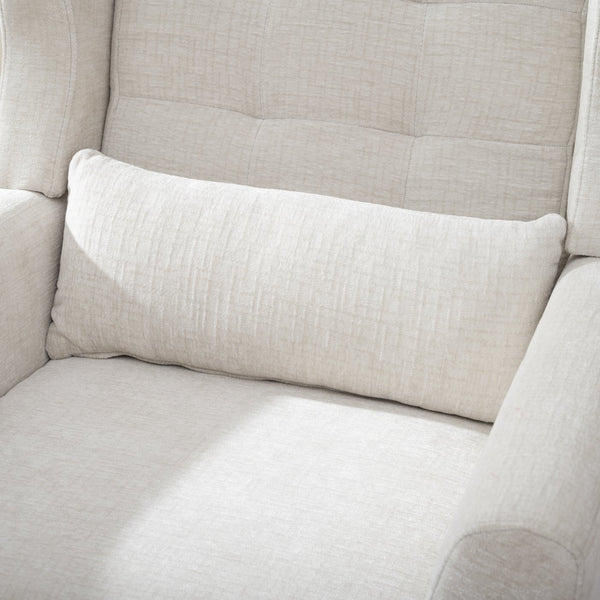 English Elm Modern Accent Chair Chenille Upholstered Foam Seat Ergonomic Padded Lounge Armchair with Wood Legs — Beige, Mid-Century Comfort for Living Room W1028122699