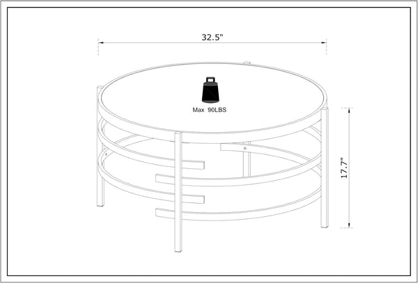 English Elm 32.48'' Round Sintered Stone Coffee Table with Polished Chrome Base for Living Room W821115001