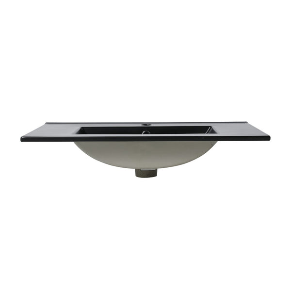 English Elm 30 Inch Triple Glazed Ceramic Vanity Sink with Overflow for Modern Bathroom Upgrade W99957948