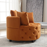 English Elm ,Width 40.6 Inches Accent Chair / Classical Barrel Chair For Living Room / Modern Leisure Sofa Chair (Orange)