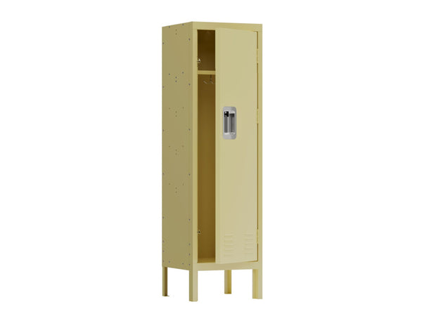 English Elm 1 Door Tall Metal Storage Locker Slim Industrial Cabinet for Bedroom or Gym Yellow W396122097