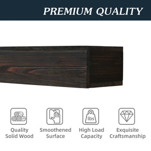 English Elm 72" Solid Cedar Floating Mantel Shelf Rustic Farmhouse Decor Display 50 Lb W1390138524