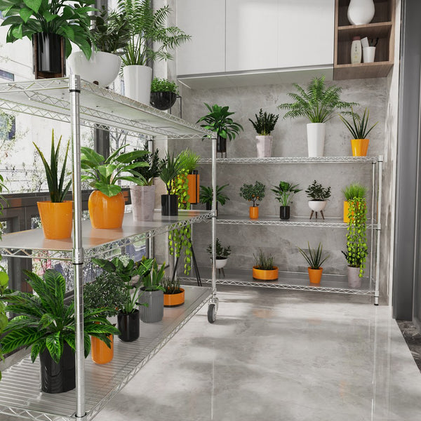 English Elm 6 Tier Wire Shelving Unit - 6000 Lbs Adjustable Metal Garage Storage Rack With Wheels & Liners! W1550119258