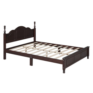 English Elm 3-Pieces Queen Wood Platform Bed Set with 2 Nightstands, Slat Support, Space-Saving Storage Walnut 23.03 L x 21.73 W x 8.27 H HL000058AAD