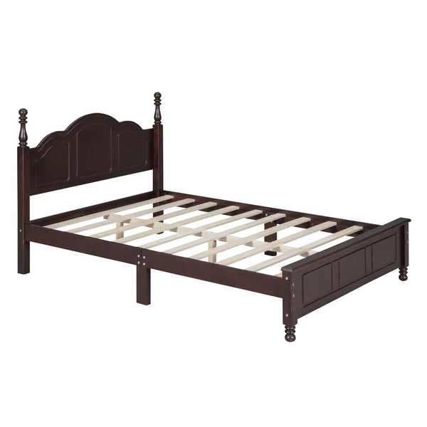 English Elm 3-Pieces Full Size Wood Platform Bed with Two Nightstands, Dark Walnut Finish, Sturdy Slat Support Walnut 23.03 L x 21.73 W x 8.27 H HL000057AAD