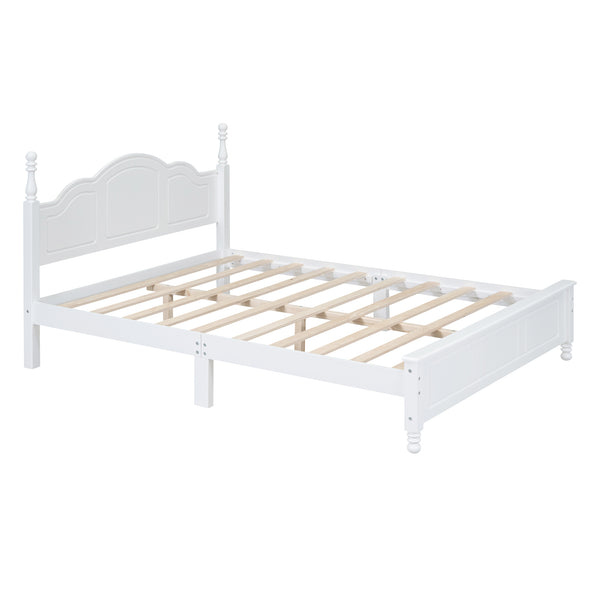 English Elm 3-Pieces Queen Wood Platform Bed Set with 2 Nightstands, Slat Support, Space-Saving Storage White 23.03 L x 21.73 W x 8.27 H HL000058AAK