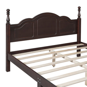 English Elm 3-Pieces Queen Wood Platform Bed Set with 2 Nightstands, Slat Support, Space-Saving Storage Walnut 23.03 L x 21.73 W x 8.27 H HL000058AAD
