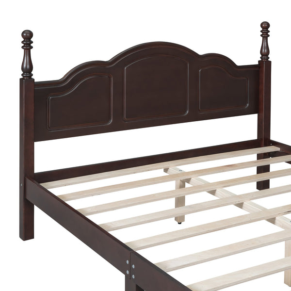 English Elm 3-Pieces Queen Wood Platform Bed Set with 2 Nightstands, Slat Support, Space-Saving Storage Walnut 23.03 L x 21.73 W x 8.27 H HL000058AAD